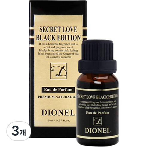 디오넬 시크릿 러브 블랙 에디션 여성청결제, 15ml, 3개