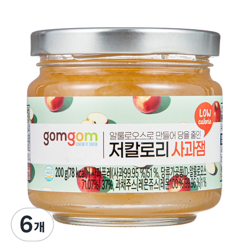 곰곰 저칼로리 사과잼, 200g, 6개