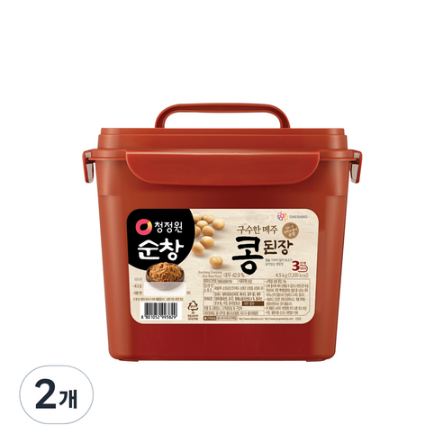 청정원 순창 구수한 메주콩된장, 4.5kg, 2개