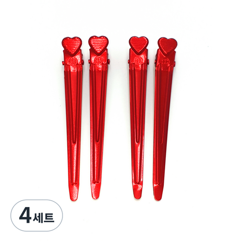 철미용 핀 대 2p, 빨강, 4세트