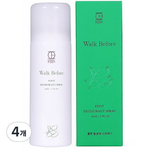 쿨풋 발냄새 풋스프레이, 1개입, 4개, 80ml