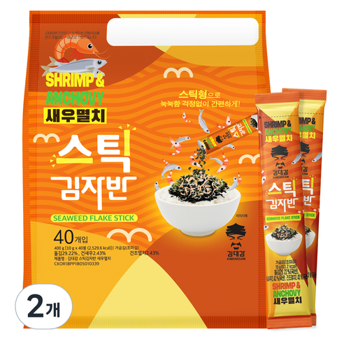 김대감 스틱김자반 새우멸치 40p, 400g, 2개