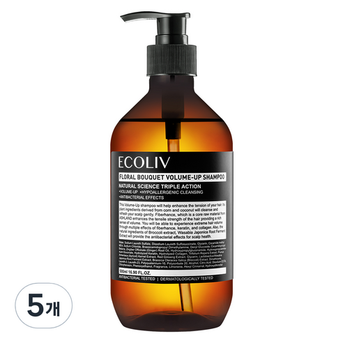 에코리브 플로럴 부케 볼륨업 샴푸, 5개, 500ml