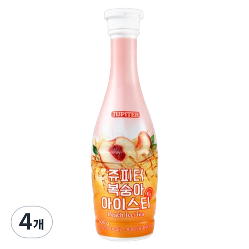 쥬피터 복숭아 아이스티, 600g, 4개