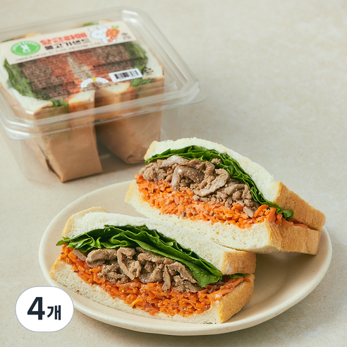 그린래빗 당근라페 불고기 샌드위치, 240g, 4개
