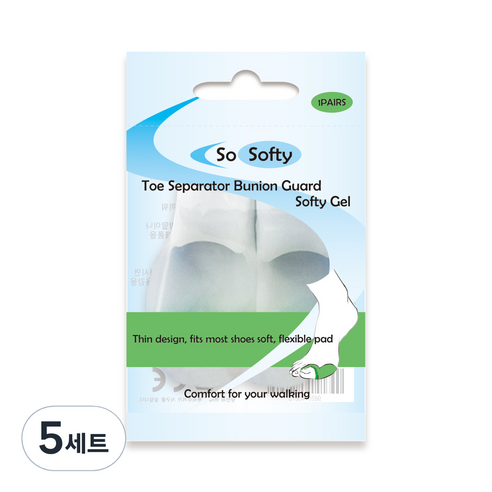 쏘소프티 포렉스 실리콘 엄지 발가락 보정기 화이트 2p, 5세트