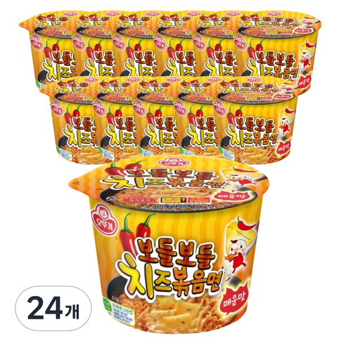 오뚜기 보들보들 치즈 볶음면 매운맛 용기 100g, 24개