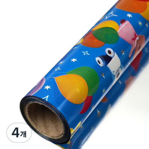 코코플러스 뽀롱뽀롱 뽀로로 롤 포장지 37.5cm, 파랑, 4개