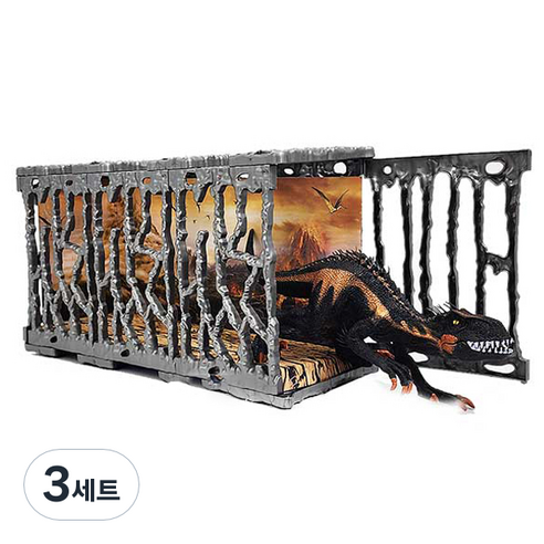 조이키즈 공룡피규어 + 철장 캐리어 세트 대형 인도랩터, 3세트