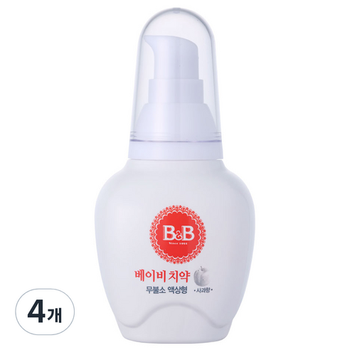 비앤비 베이비 치약 액상형 사과맛, 80g, 4개