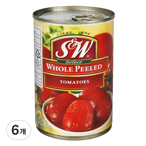 에스앤더블유 홀 필 토마토 과일통조림, 6개, 400g