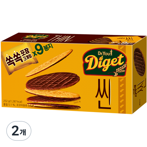 오리온 다이제 씬 비스켓 9p, 252g, 2개