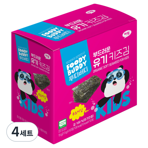 푸디버디 부드러운 유기 키즈김 1.5g x 10개입, 4세트, 유기원초
