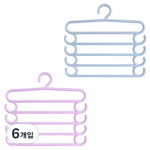 마켓감성 다기능 바지걸이, 랜덤 발송, 6개