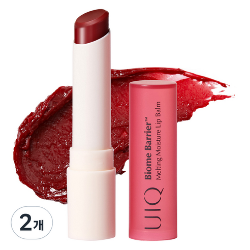 유이크 바이옴 베리어 멜팅 모이스처 립밤, 로지, 3.2g, 2개