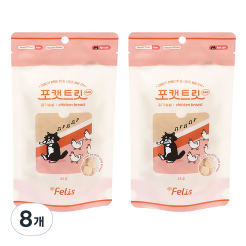 닥터펠리스 고양이 포캣트릿 RAW 건조간식, 닭가슴살, 25g, 8개
