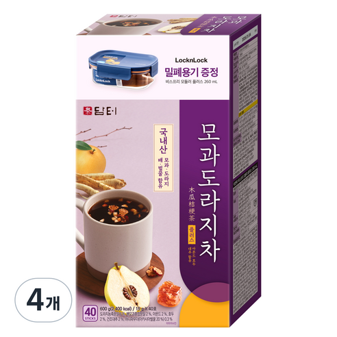 담터 모과 도라지차 플러스, 15g, 40개입, 4개