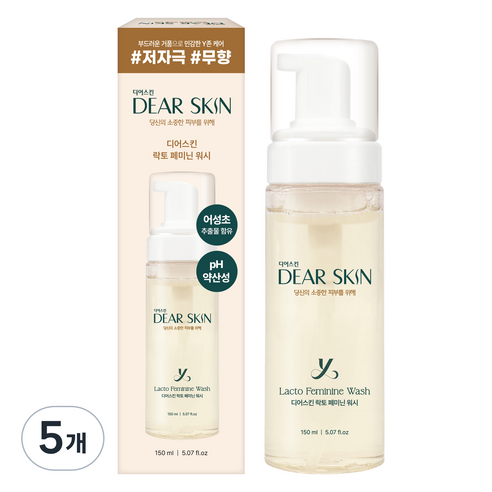 디어스킨 락토 페미닌 워시, 5개, 150ml