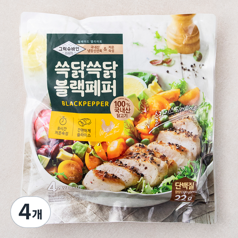 그릭슈바인 쓱닭쓱닭 블랙페퍼 4개입, 4개, 400g
