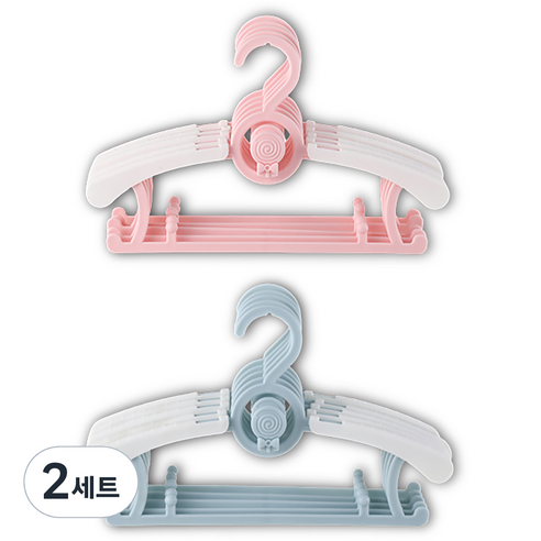 잇곰 미끄럼방지 아동용 옷걸이 2종 x 5p 세트, 핑크, 블루, 2세트