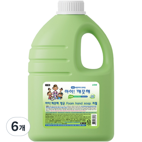아이깨끗해 거품 핸드 솝 리필 청포도, 2.45L, 6개