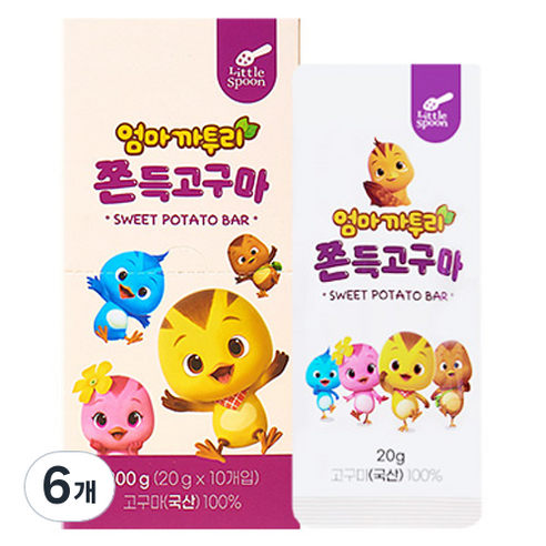 리틀스푼 엄마까투리 쫀득고구마 10p, 200g, 6개