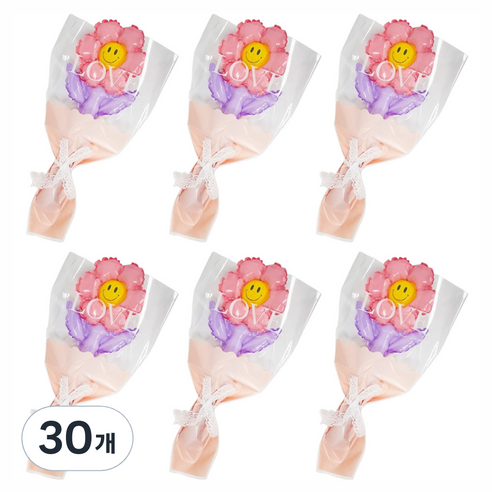 파티공구 데이지꽃다발 풍선키트, 로즈, 30개
