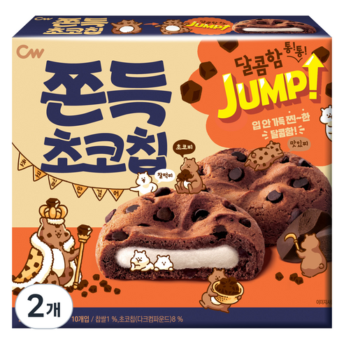 청우 쫀득초코칩 쿠키, 200g, 2개