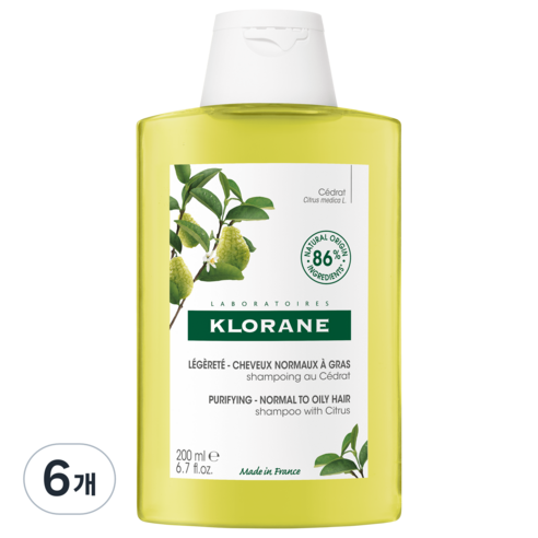 클로란 스케일링 샴푸 시트러스향, 200ml, 6개