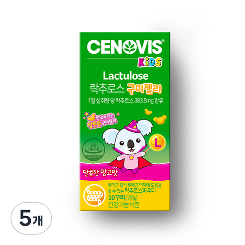 세노비스 유아용 락추로스 구미젤리 망고맛 120g, 30정, 5개