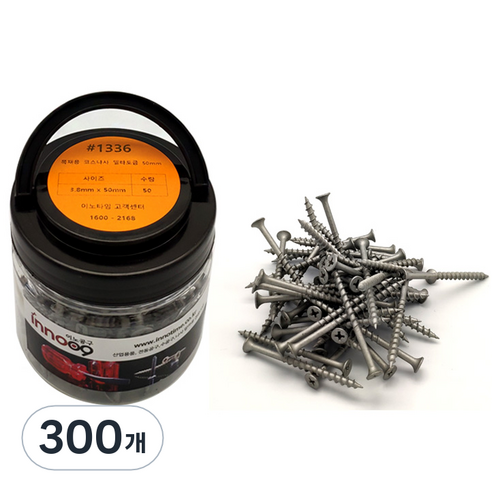 이노공구 목재용 델타도금 코스나사 3.8 x 50 mm 1336, 300개
