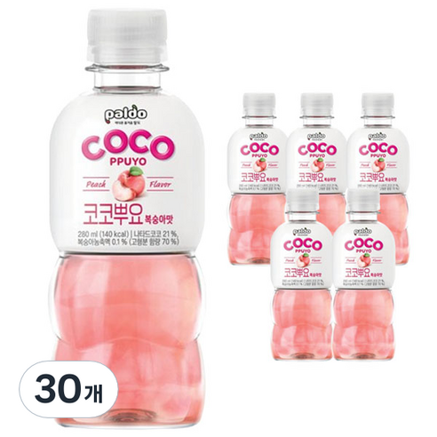 팔도 코코뿌요 복숭아맛 음료, 280ml, 30개