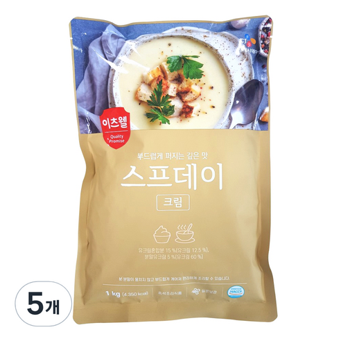 이츠웰 크림스프 데이, 1kg, 5개