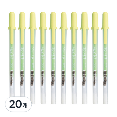 SAKURA 겔리롤 수플레 젤잉크펜 0.8mm, 라이트그린, 20개