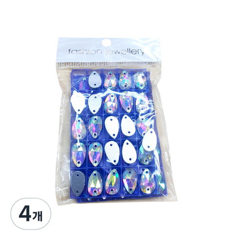 비즈라이프 쏘온스톤 물방울AB 10 x 7 mm 50p, 혼합색상, 4개
