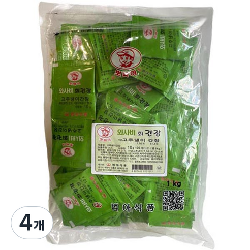 범아뽀빠이 와사비 회 간장 100p, 4개, 1kg