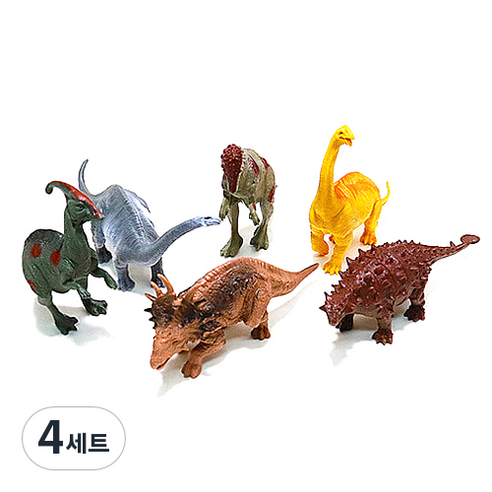 캐스비 네이처 그린사파리 피규어 초식공룡, 4세트