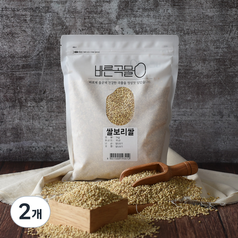 바른곡물 국산 쌀보리쌀, 2개, 1kg