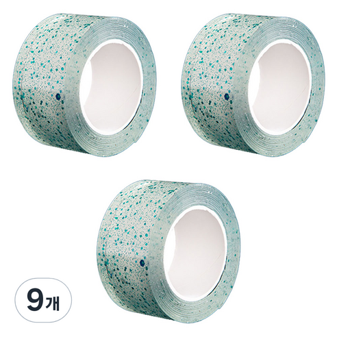 알로데 스팽글 버블 양면테이프 3cm x 5m, TYPE02 그린, 9개
