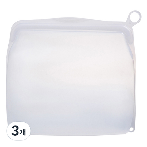 살림백서 생활백서 제로웨이스트 실리콘 지퍼백 1500ml, 화이트, 3개