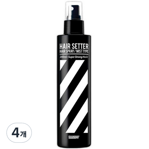 스웨거 헤어 세터 슈퍼하드 스프레이, 4개, 200ml
