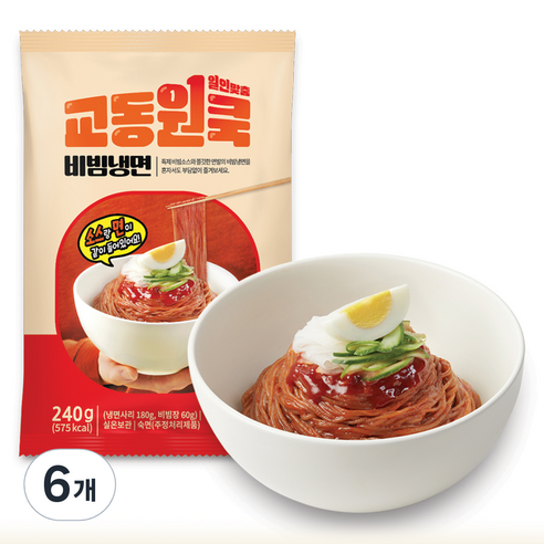 교동식품 원쿡 비빔냉면 실온 240g, 6개