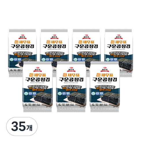 새우표 완도 구운 곱창 도시락김, 15g, 35개