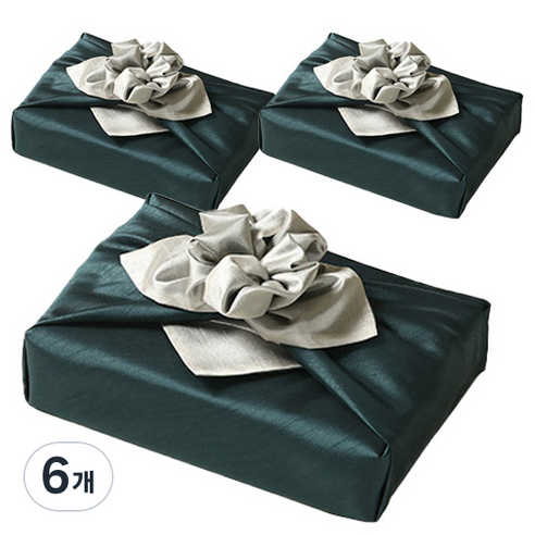 통샵 실크 겹 보자기 80 x 80 cm, 107 청록 + 아이보리, 6개