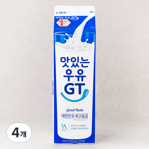 남양유업 맛있는 우유 GT, 900ml, 4개