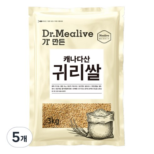 밀리브 귀리쌀, 3kg, 5개