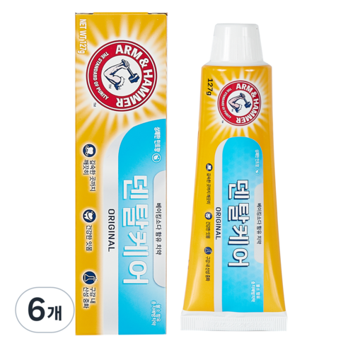 암앤해머 덴탈케어 오리지널 치약, 127g, 6개