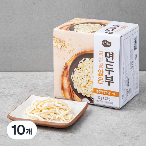 맑은물에 국산콩 얇은 면두부, 100g, 10개