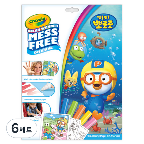 크레욜라 메스프리 뽀로로와 친구들 컬러마카 5종 세트, 5색, 6세트