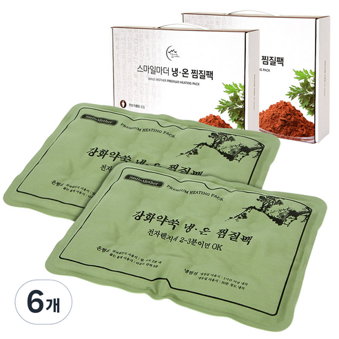 스마일마더 허리 복부 강화약쑥 냉온 면 찜질팩, 6개